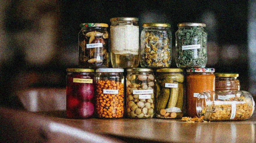 vegetable preserving kitchen scene